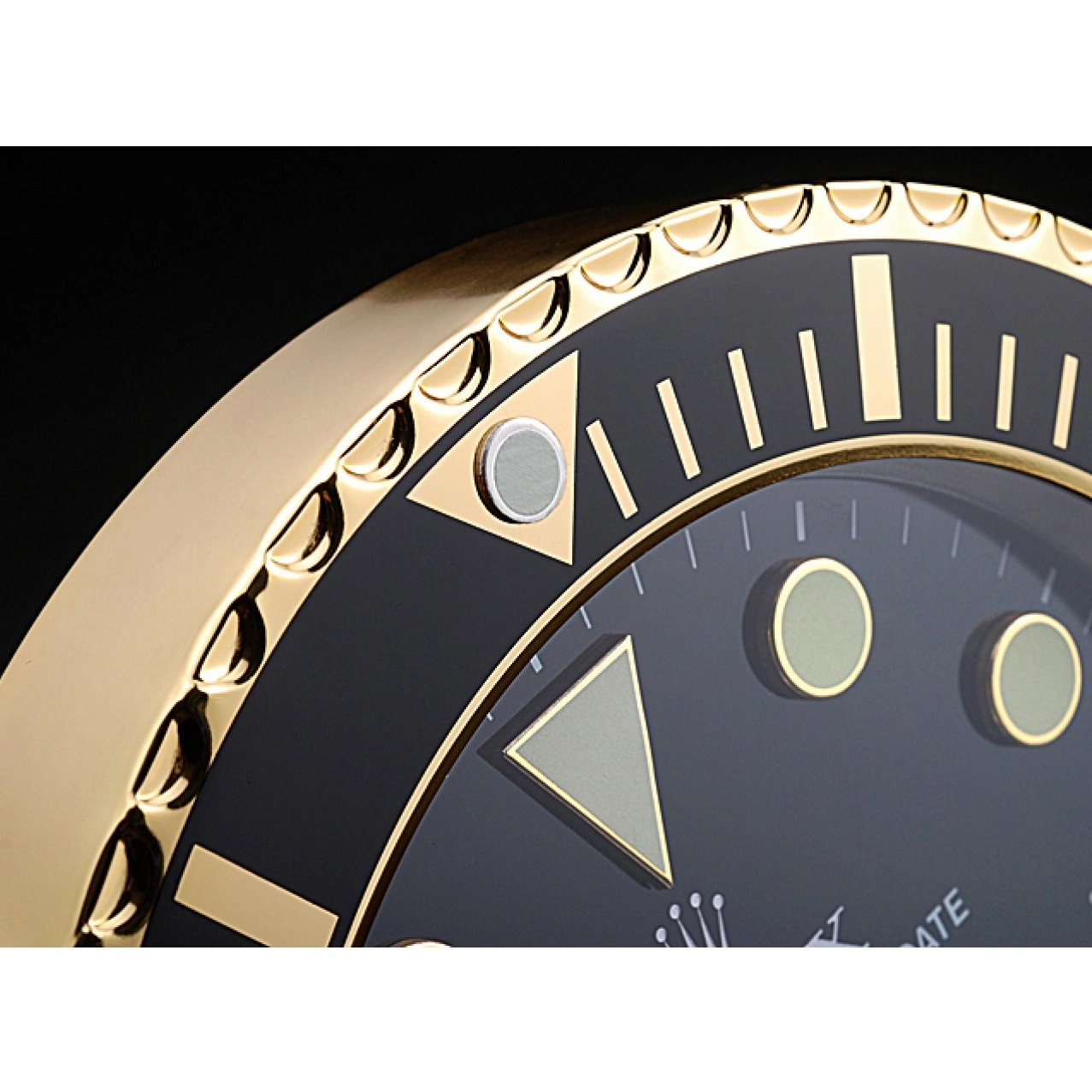 AAA replica watch 622476 Rolex Submariner Black-Gold Wall Clock 0817
